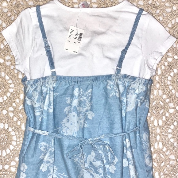 Justice Size 12 Chambray Tank & Tee Dress & Hair! - Picture 2 of 5